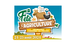 Logo de la fête de l'agriculture représentant une pancarte et des animaux