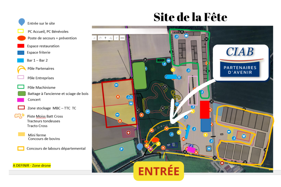 Plan de la fête de l'Agriculture afin de retrouver le stand CIAB rapidement