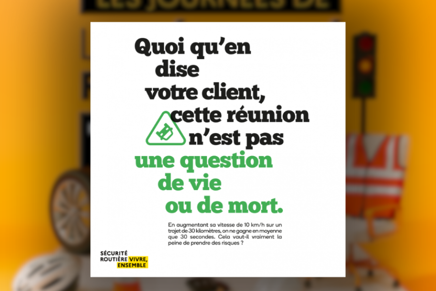 Affiche de prévention sur la vitesse au volant